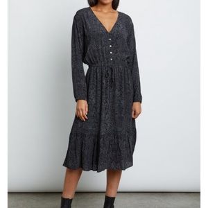 Rails Marion Slate Python Long Sleeve Midi Dress